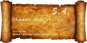 Stauber Azár névjegykártya